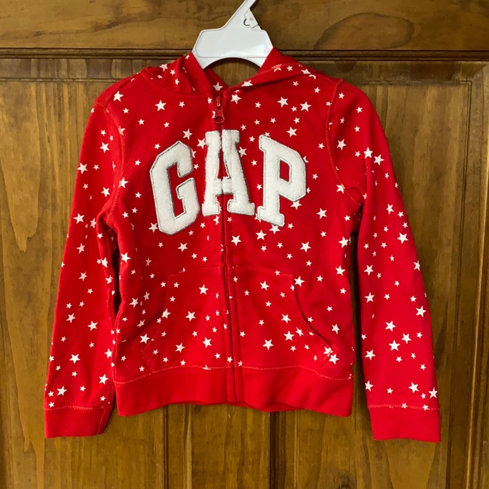 Patriotic Star gap hoodie for a little girl